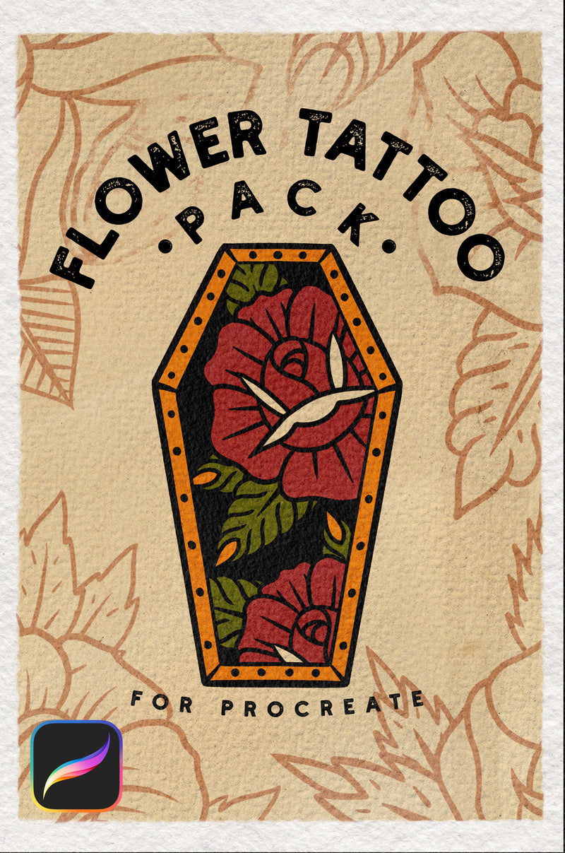 Flower Tattoo Brush Set (Download Only) | Screenprinting.com