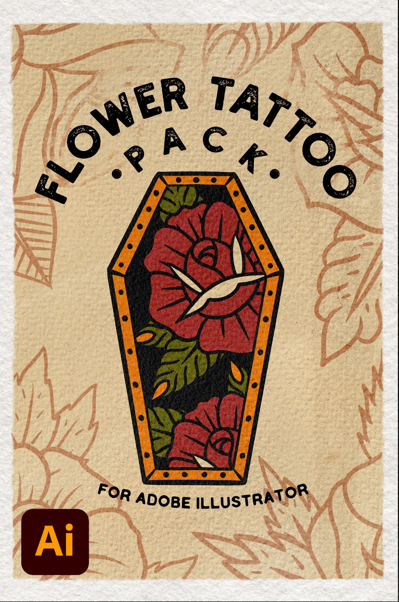 Flower Tattoo Vector Pack (Download Only) | Screenprinting.com