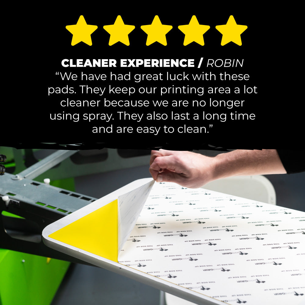 Customer review describing PrintGRIP adhesive sheets as long-lasting and easy to use