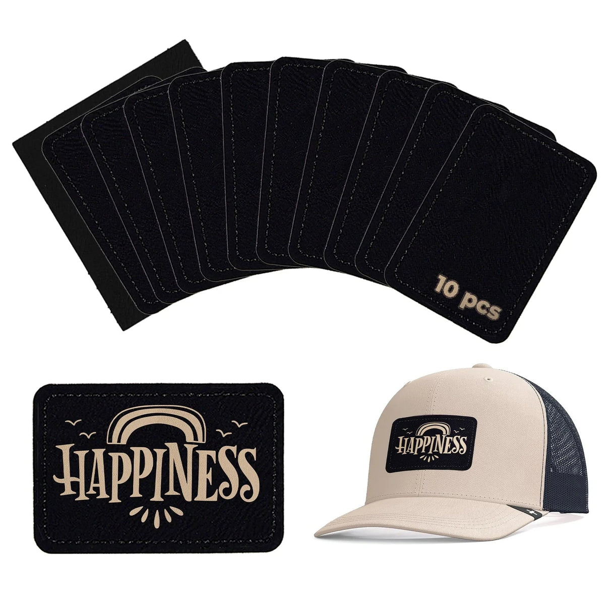 xTool Rectangular PU Iron-On Patch (10pcs) Black/Gold | Screenprinting.com