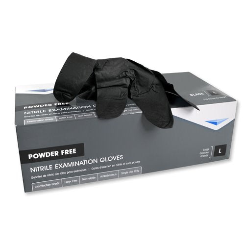 Black Nitrile Disposable Gloves Powder Free - 100 Pack | Screenprinting.com