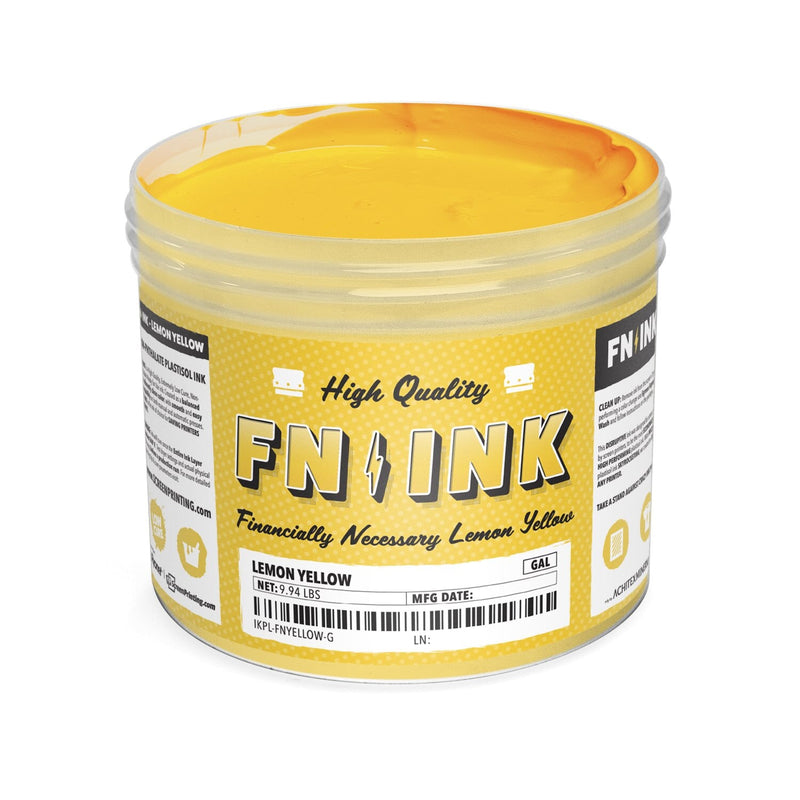FN-INK™ Lemon Yellow Plastisol Ink Gallon | Screenprinting.com