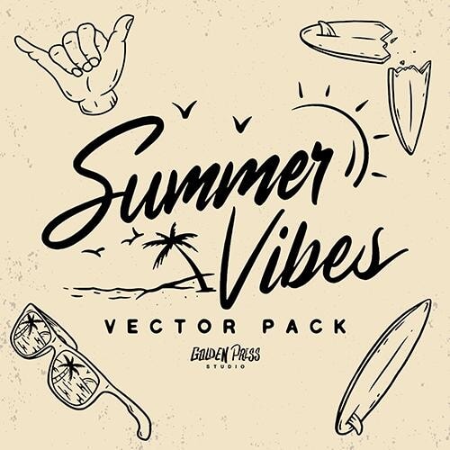 Summer Vibes Vector Pack by Golden Press Studio (Download Only) | Screenprinting.com