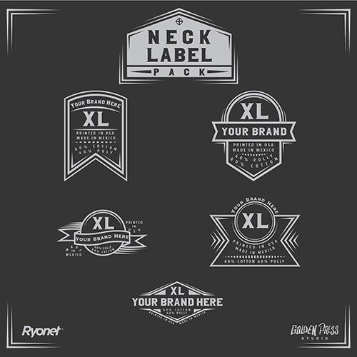 Vector Neck Label Pack by Golden Press Studio (Download Only) | Screenprinting.com