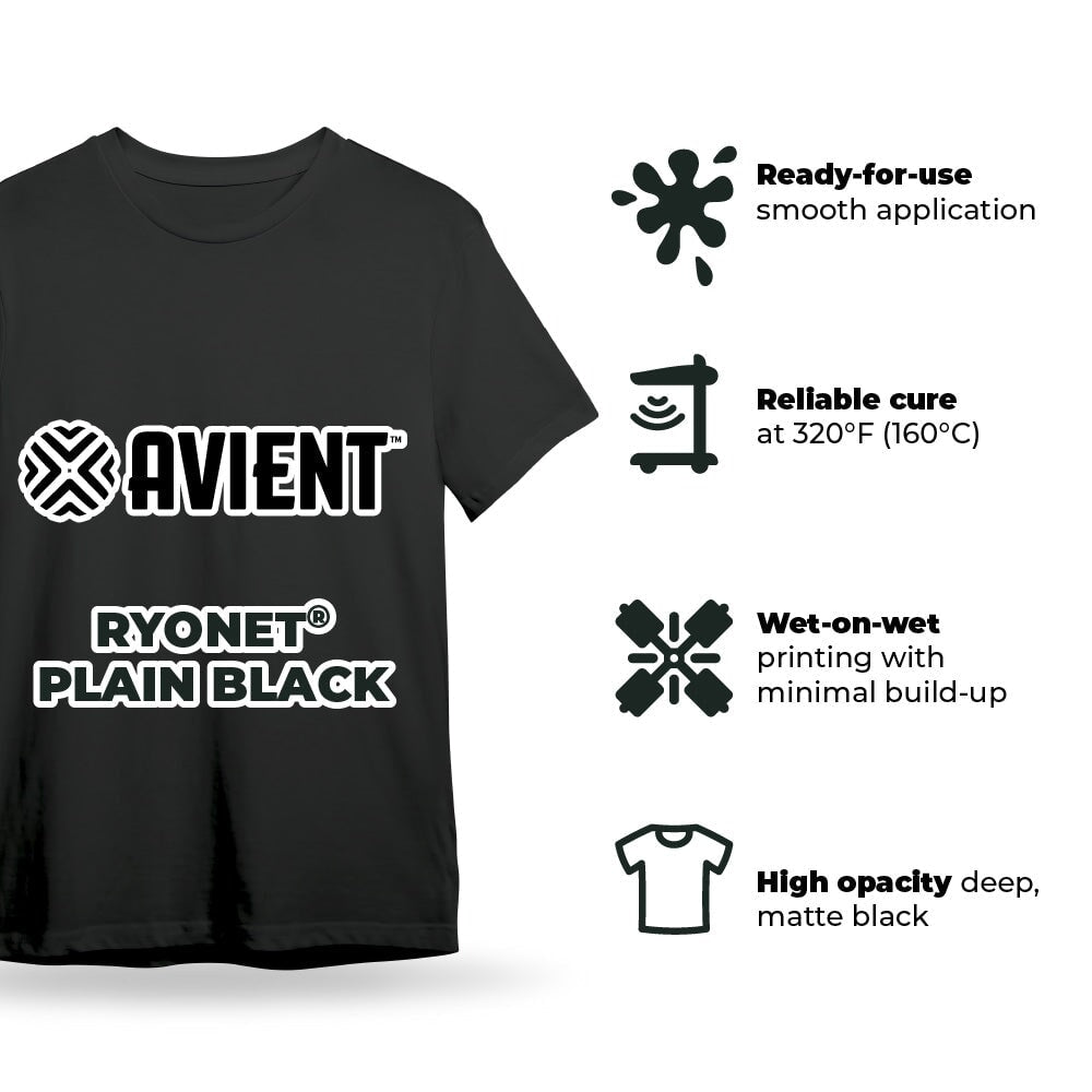Avient Ryonet Plain Black Plastisol Ink - 3 Gallon | Screenprinting.com