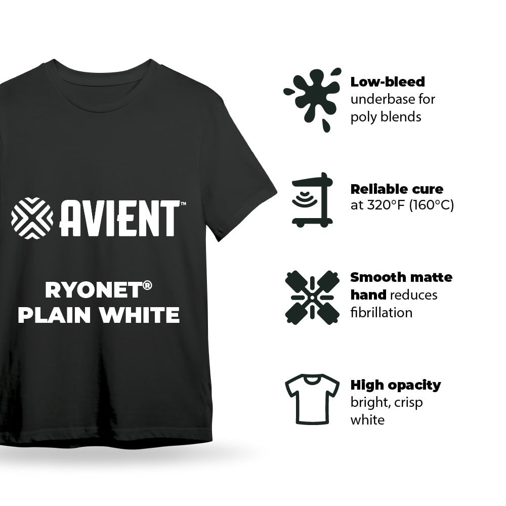 Avient Label Avient Ryonet Plain White Low Bleed Plastisol Ink - 3 Gallon Pail ...