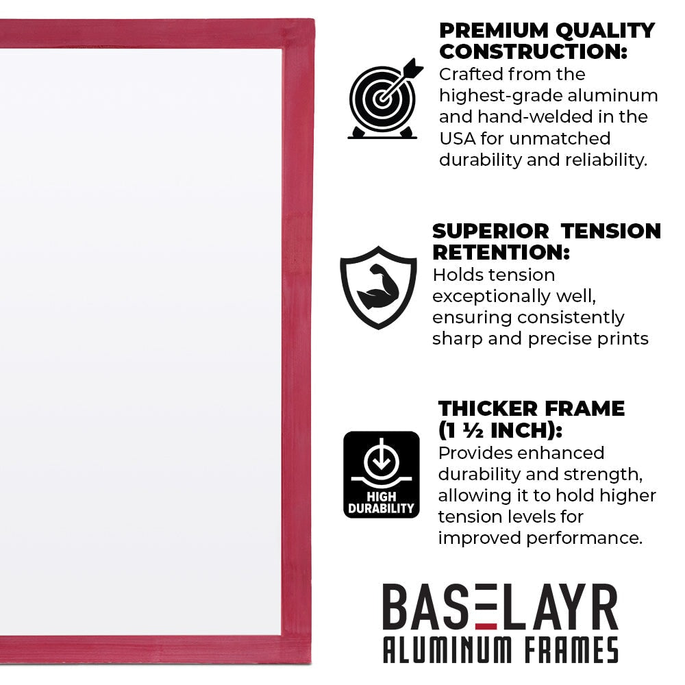 Baselayr Premium Red Glue 23x31in Aluminum Screen Printing Frame | Screenprinting.com