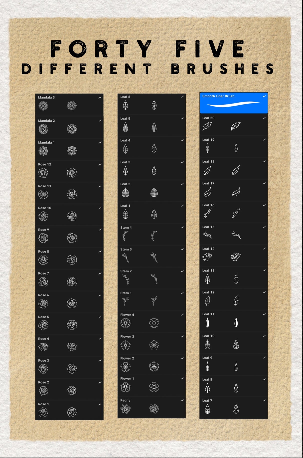 Flower Tattoo Brush Set (Download Only) | Screenprinting.com