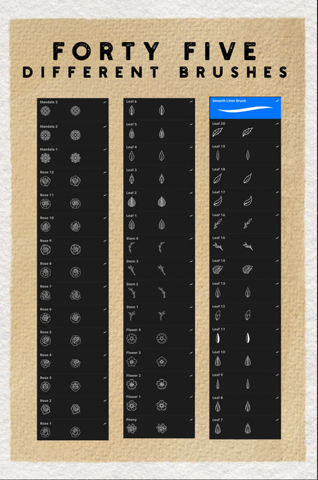 Flower Tattoo Brush Set (Download Only) | Screenprinting.com