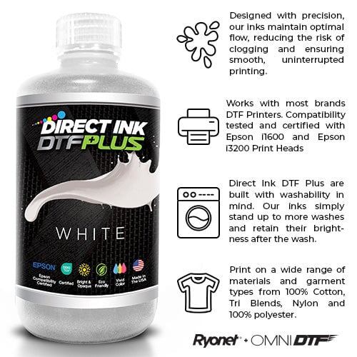 OmniPrint Direct Ink: DTF Plus - White Ink Set | ScreenPrinting.com