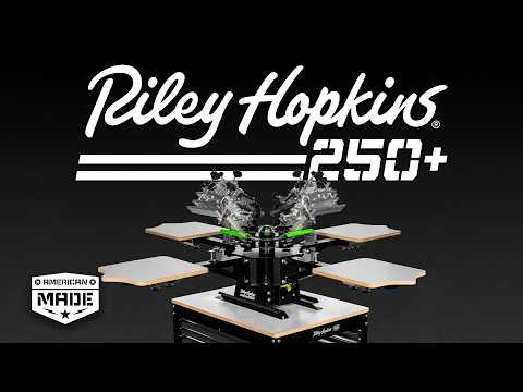 Riley Hopkins 250+ 6 Color 2 Station Screen Printing Press with XYZ Micro Registration