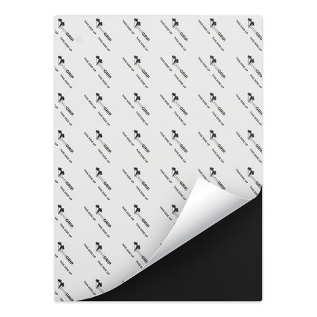 PrintGRIP Black adhesive sheet with backing partially peeled away
