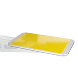 Angled view of PrintGRIP Yellow adhesive sheet on a ROQ automatic screen printing platen