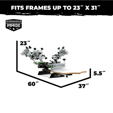 Riley Hopkins 250 4 Color 1 Station Screen Printing Press with XY Micro Registration | Screenprinting.com