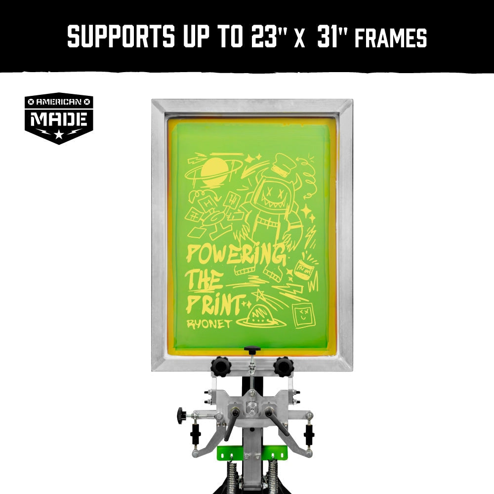 Riley Hopkins 250+ 4 Color 2 Station Screen Printing Press with XYZ Micro Registration | Screenprinting.com