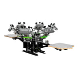 Riley Hopkins 250+ 6 Color 2 Station Screen Printing Press with XYZ Micro Registration Wood (16x16) | Screenprinting.com