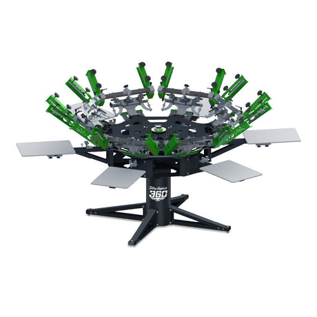 Riley Hopkins 360 8 Color 6 Station Press with XYZ Micro Registration Side Clamps None | Screenprinting.com