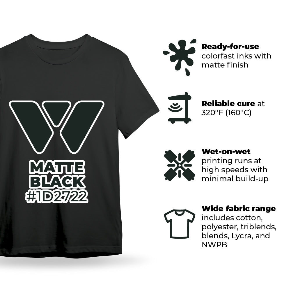 Wilflex Epic Matte Black Plastisol Ink | ScreenPrinting.com