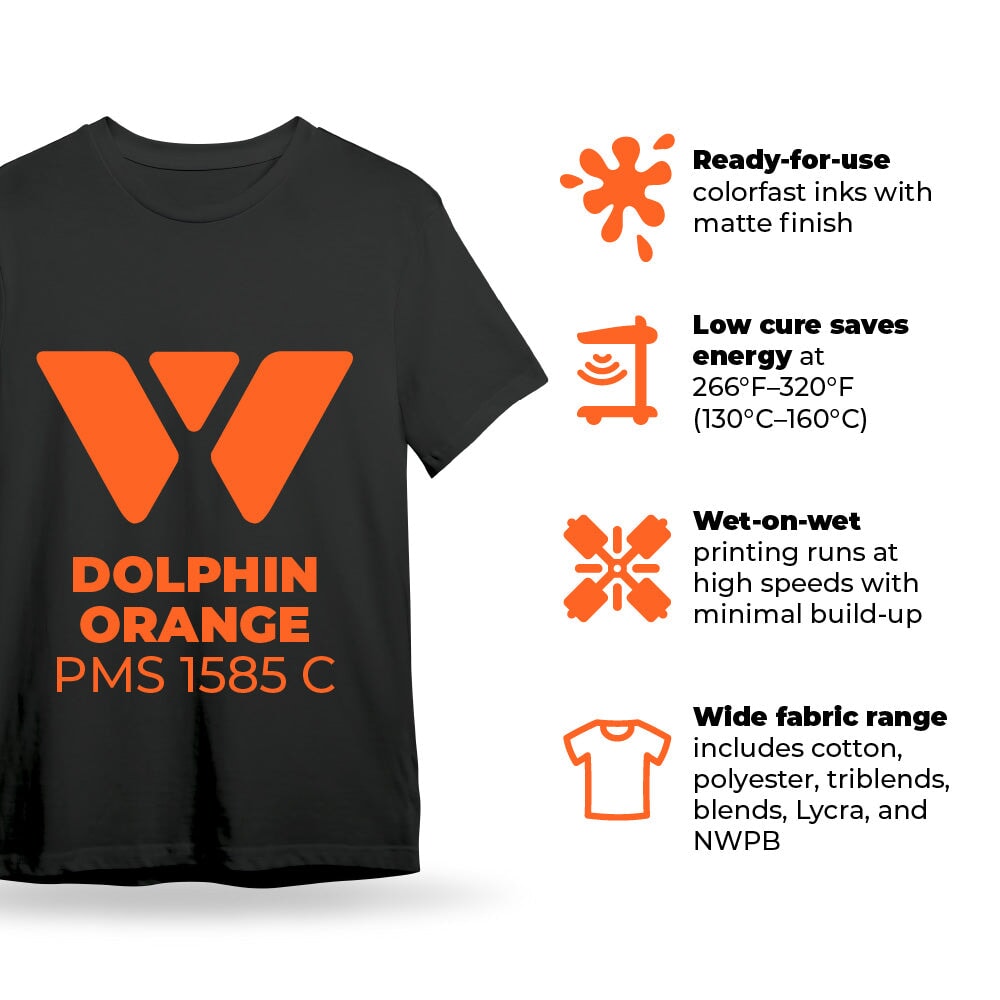 Wilflex Epic Rio RFU Dolphin Orange Plastisol Ink | Screenprinting.com