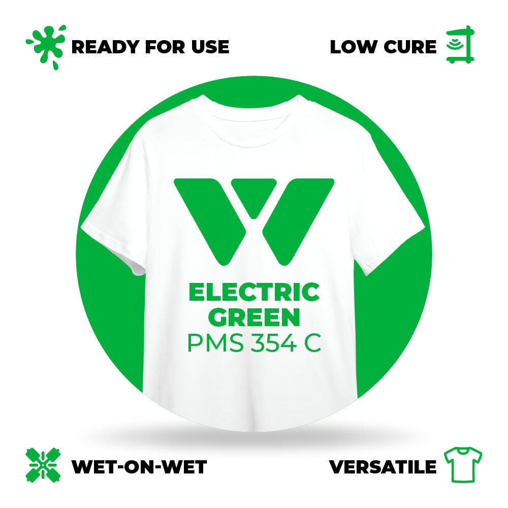 Wilflex Epic Rio RFU Electric Green Plastisol Ink | Screenprinting.com