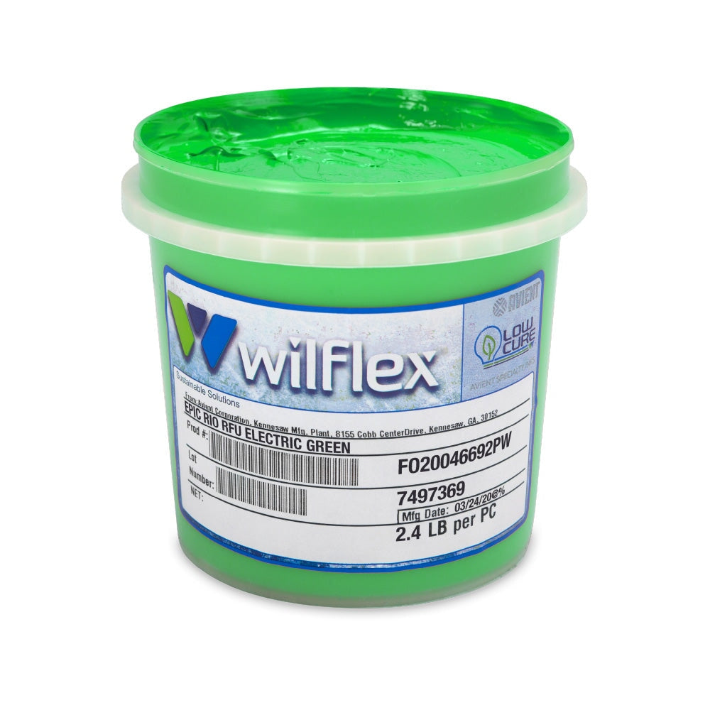 Wilflex Epic Rio RFU Electric Green Plastisol Ink Quart | Screenprinting.com