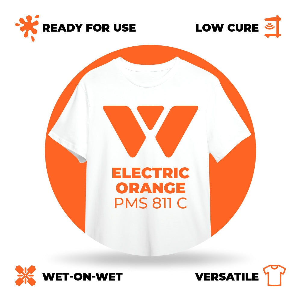 Wilflex Epic Rio RFU Electric Orange Plastisol Ink | Screenprinting.com