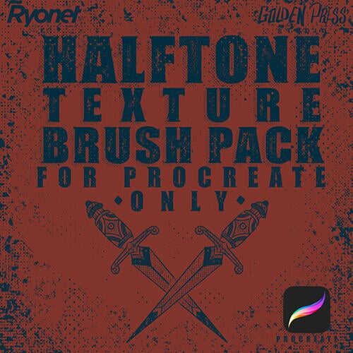 Halftone Texture Brush Pack for Procreate by Golden Press Studio (Download Only) | Screenprinting.com