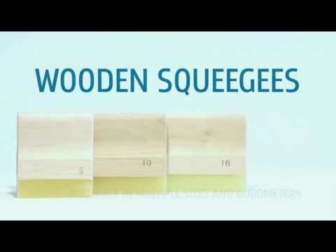 16 Width Wood Manual Screen Printing Squeegee (Complete)