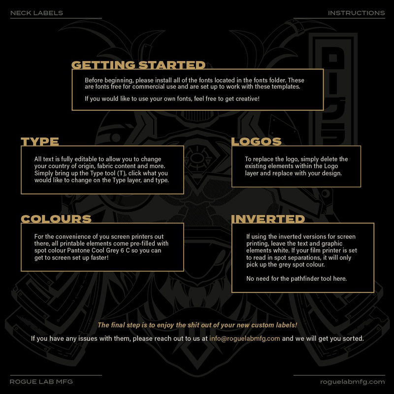 Neck Label Template Master Pack V1 (Download Only) | Screenprinting.com