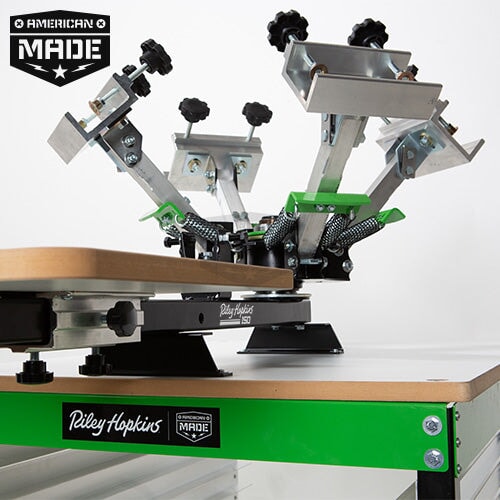 Riley Hopkins 150 4 Color 1 Station Screen Printing Press | Screenprinting.com