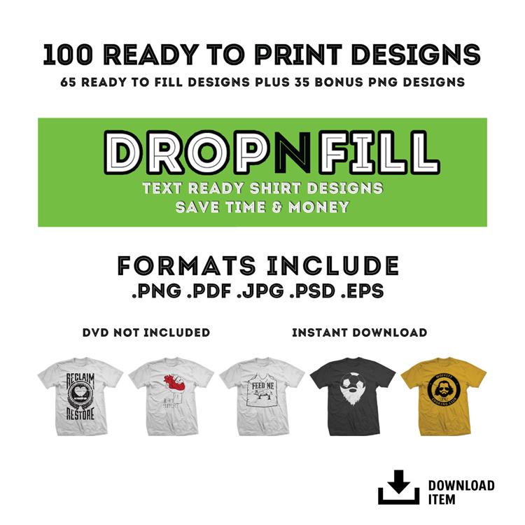 RyoArt Drop-N-Fill Vector Collection 2 - 100 T-shirt Designs (Download Only) | Screenprinting.com