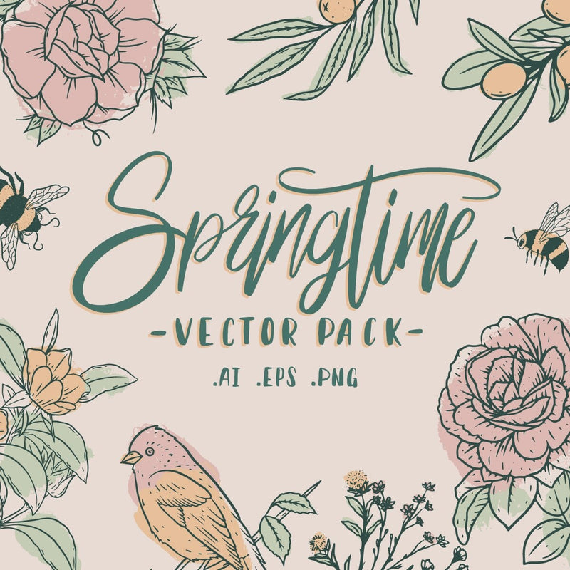 Springtime Vector Pack by Golden Press Studio (Download Only) | Screenprinting.com