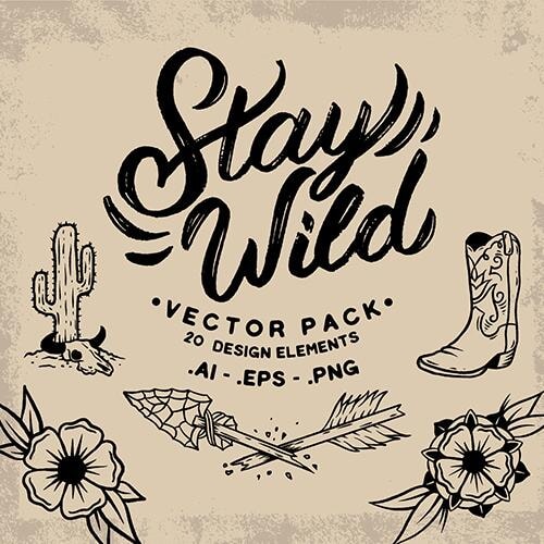 Stay Wild Vector Pack by Golden Press Studio (Download Only) | Screenprinting.com