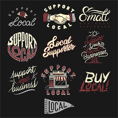 Support Local Vector Pack by Golden Press Studio (Download Only) | Screenprinting.com