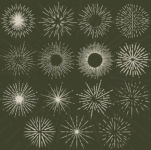 Light Rays Ink 15 Vintage Vector Light Rays Pack (Download Only) – ScreenPrinting.com